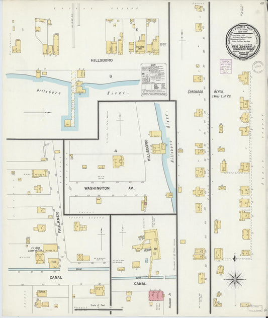 Sanborn Fire Insurance Map from New Smyrna, Valusia County, Florida (1901), Sheet #0001 - Historic Sanborn Fire Insurance Map Print, vintage old map wall art, antique decor, genealogy gift, Florida Florida map