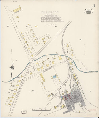 Sanborn Fire Insurance Map from Kahului, Maui County, Hawaii (1914), Sheet #0004 - Complete Map Set gallery image, historic Sanborn map, vintage wall art, Hawaii Hawaii