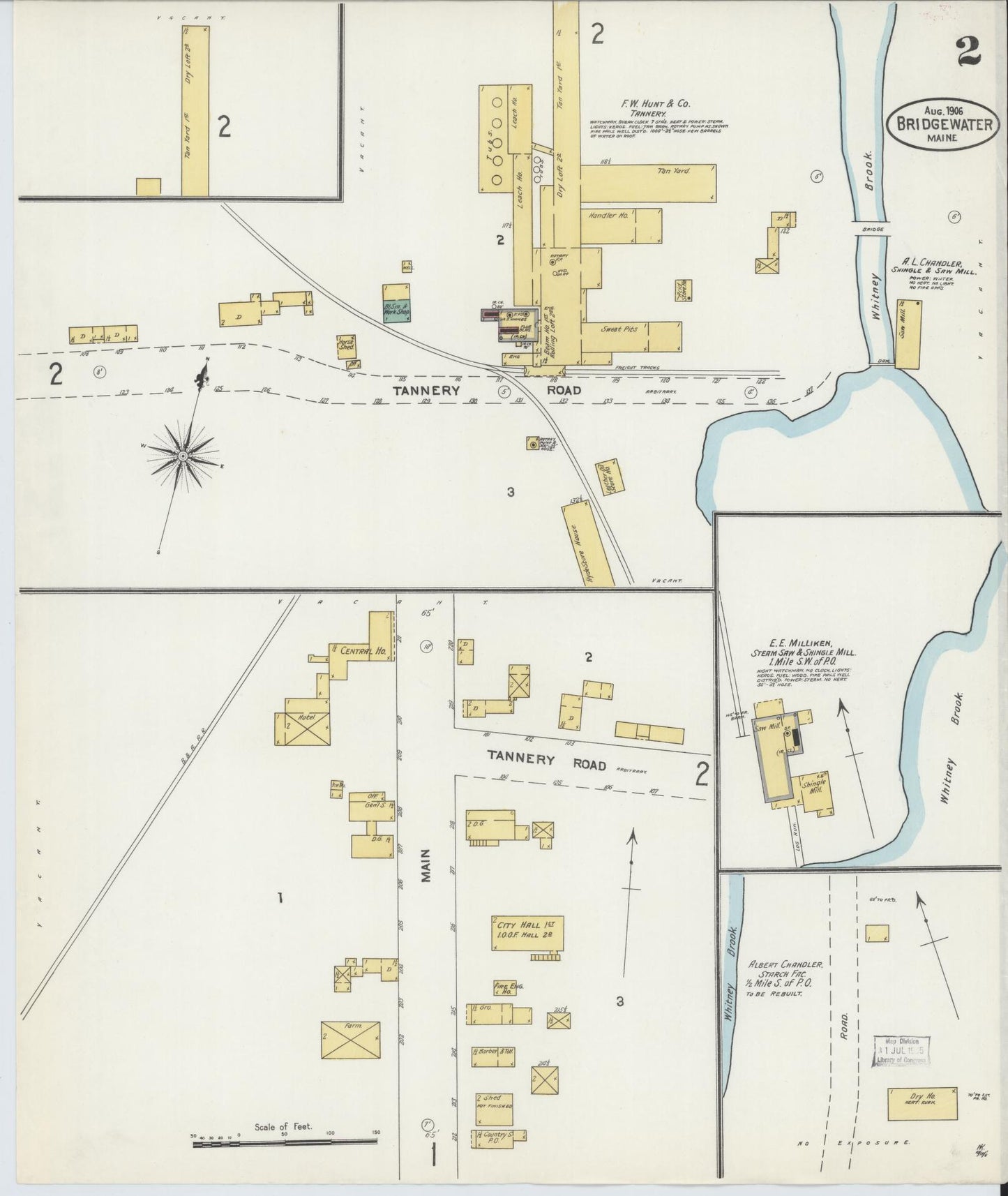 Sanborn Fire Insurance Map from Bridgewater, Aroostook County, Maine (1906), Sheet #0002 - Complete Map Set gallery image, historic Sanborn map, vintage wall art, Maine Maine