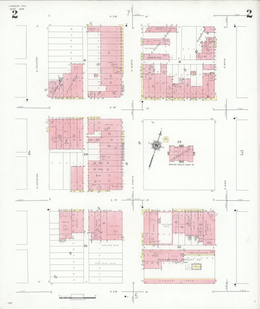 Sanborn Fire Insurance Map from Lamesa, Dawson County, Texas (1939), Sheet #0002 - Historic Sanborn Fire Insurance Map Print, vintage old map wall art, antique decor, genealogy gift, Texas Texas map