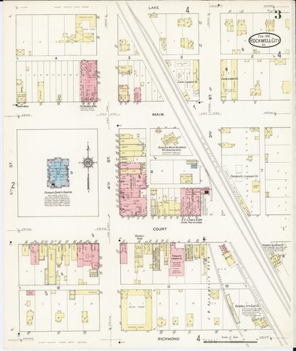 Sanborn Fire Insurance Map from Rockwell City, Calhoun County, Iowa (1915), Sheet #0003 - Historic Sanborn Fire Insurance Map Print