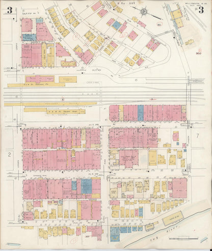 Sanborn Fire Insurance Map from Williamson, Mingo County, West Virginia (1943), Sheet #0003 - Complete Map Set gallery image, historic Sanborn map, vintage wall art, West Virginia West Virginia