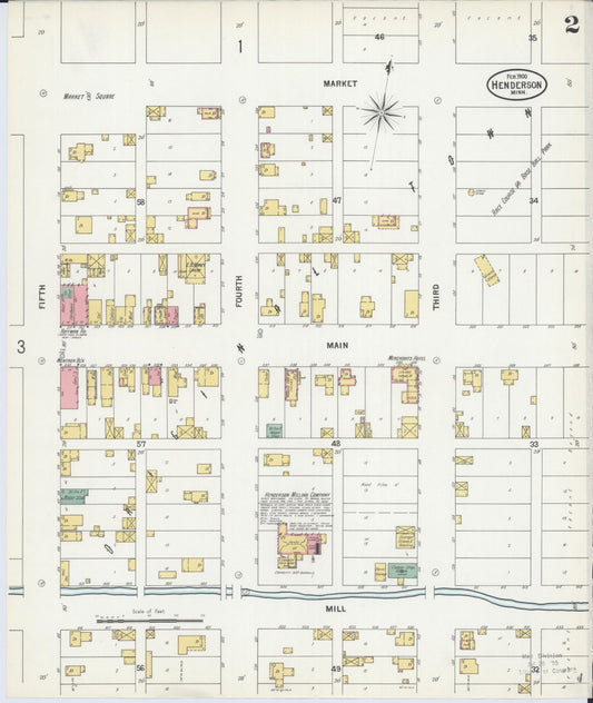 Sanborn Fire Insurance Map from Henderson, Sibley County, Minnesota (1900), Sheet #0002 - Historic Sanborn Fire Insurance Map Print, vintage old map wall art, antique decor, genealogy gift, Minnesota Minnesota map