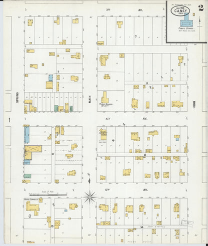 Sanborn Fire Insurance Map from Caney, Montgomery County, Kansas (1900), Sheet #0002 - Complete Map Set gallery image, historic Sanborn map, vintage wall art, Kansas Kansas