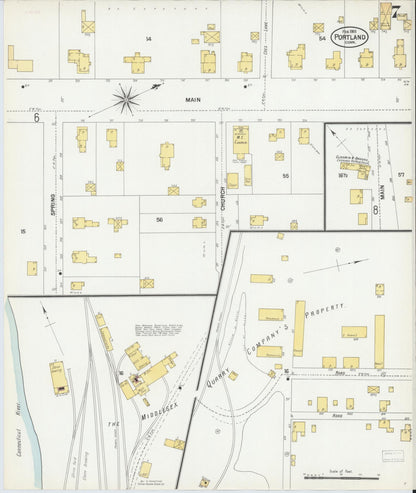Sanborn Fire Insurance Map from Portland, Middlesex County, Connecticut (1901), Sheet #0007 - Complete Map Set gallery image, historic Sanborn map, vintage wall art, Connecticut Connecticut