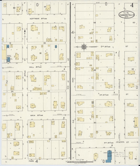 Sanborn Fire Insurance Map from Cannon Falls, Goodhue County, Minnesota (1921), Sheet #0004 - Historic Sanborn Fire Insurance Map Print, vintage old map wall art, antique decor, genealogy gift, Minnesota Minnesota map
