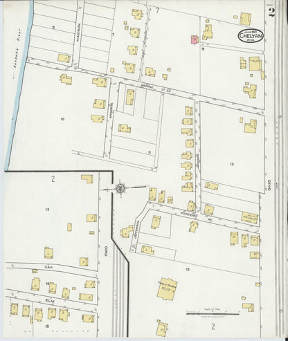 Sanborn Fire Insurance Map from Chelyan, Kanawha County, West Virginia (1921), Sheet #0002 - Complete Map Set gallery image, historic Sanborn map, vintage wall art, West Virginia West Virginia