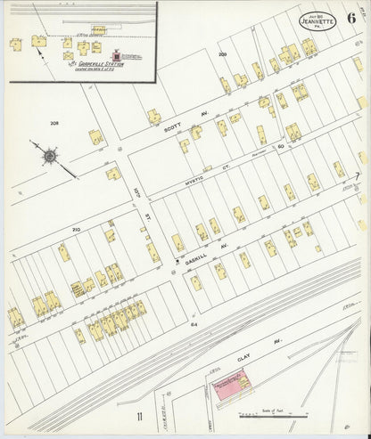 Sanborn Fire Insurance Map from Jeannette, Westmoreland County, Pennsylvania (1910), Sheet #0006 - Complete Map Set gallery image, historic Sanborn map, vintage wall art, Pennsylvania Pennsylvania