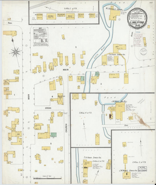Sanborn Fire Insurance Map from Limestone, Aroostook County, Maine (1900), Sheet #0001 - Historic Sanborn Fire Insurance Map Print, vintage old map wall art, antique decor, genealogy gift, Maine Maine map