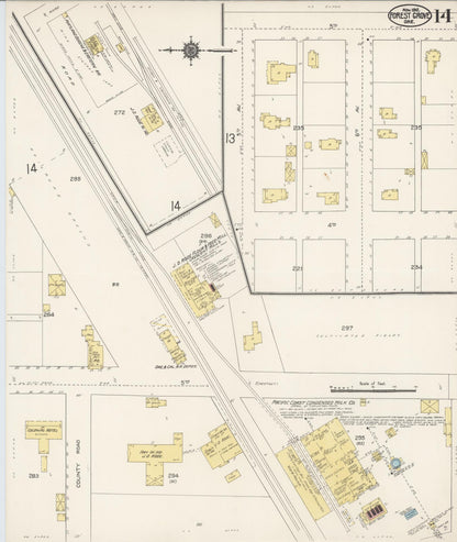 Sanborn Fire Insurance Map from Forest Grove, Washington County, Oregon (1912), Sheet #0014 - Complete Map Set gallery image, historic Sanborn map, vintage wall art, Oregon Oregon