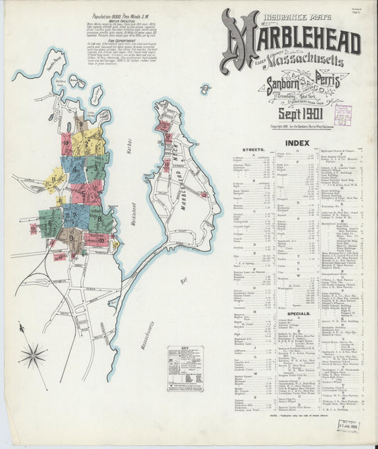Sanborn Fire Insurance Map from Marblehead, Essex County, Massachusetts. (1901) – Historic Sanborn Fire Insurance Map Print