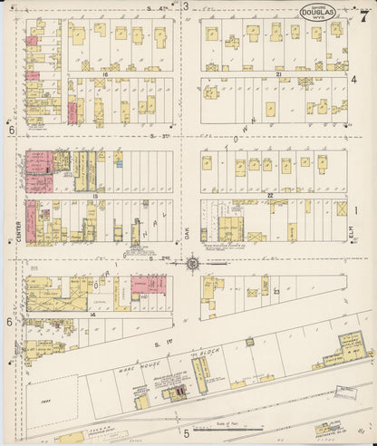 Sanborn Fire Insurance Map from Douglas, Converse County, Wyoming (1912), Sheet #0007 - Complete Map Set gallery image, historic Sanborn map, vintage wall art, Wyoming Wyoming
