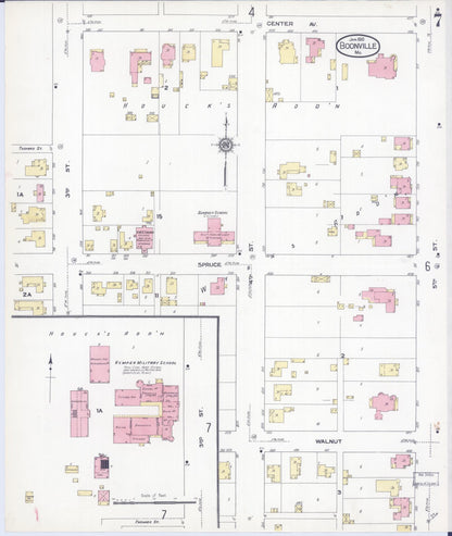 Sanborn Fire Insurance Map from Boonville, Cooper County, Missouri (1910), Sheet #0007 - Complete Map Set gallery image, historic Sanborn map, vintage wall art, Missouri Missouri