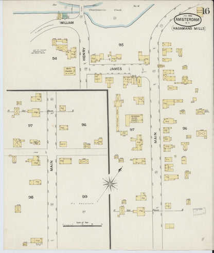 Sanborn Fire Insurance Map from Amsterdam, Montgomery County, New York (1888), Sheet #0016 - Complete Map Set gallery image, historic Sanborn map, vintage wall art, New York New York
