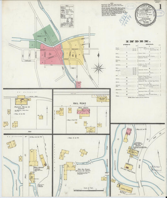 Sanborn Fire Insurance Map from Jordan, Onondaga County, New York (1898), Sheet #0001 - Complete Map Set gallery image, historic Sanborn map, vintage wall art, New York New York