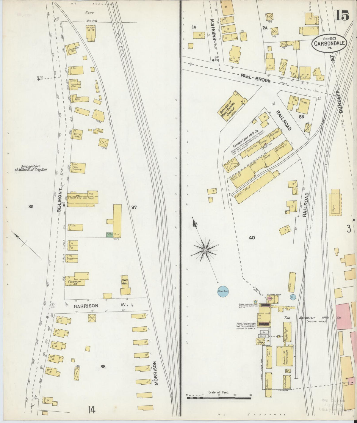 Sanborn Fire Insurance Map from Carbondale, Lackawanna County, Pennsylvania (1903), Sheet #0015 - Complete Map Set gallery image, historic Sanborn map, vintage wall art, Pennsylvania Pennsylvania