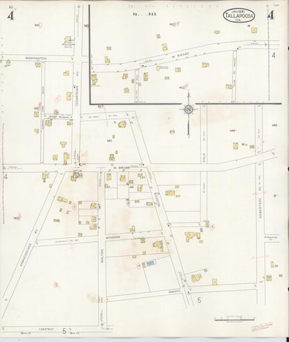 Sanborn Fire Insurance Map from Tallapoosa, Haralson County, Georgia (1939), Sheet #0004 - Complete Map Set gallery image, historic Sanborn map, vintage wall art, Georgia Georgia