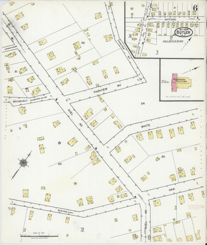 Sanborn Fire Insurance Map from Butler, Morris County, New Jersey (1920), Sheet #0006 - Complete Map Set gallery image, historic Sanborn map, vintage wall art, New Jersey New Jersey