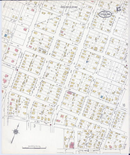 Sanborn Fire Insurance Map from Sterling, Whiteside County, Illinois (1916), Sheet #0015 - Complete Map Set gallery image, historic Sanborn map, vintage wall art, Illinois Illinois