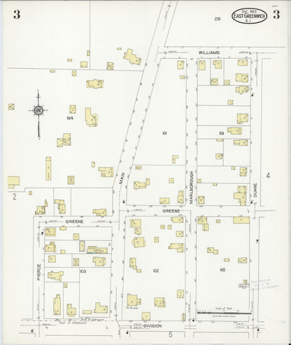 Sanborn Fire Insurance Map from East Greenwich, Kent County, Rhode Island (1923), Sheet #0003 - Complete Map Set gallery image, historic Sanborn map, vintage wall art, Rhode Island Rhode Island