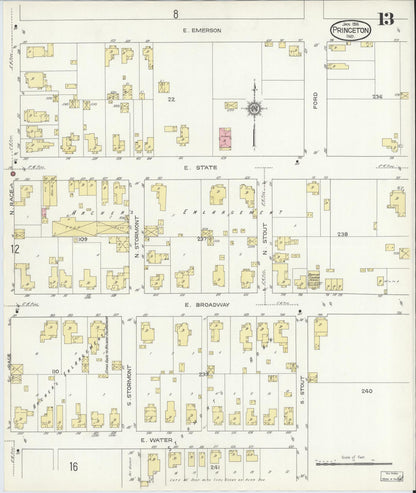 Sanborn Fire Insurance Map from Princeton, Gibson County, Indiana (1914), Sheet #0013 - Complete Map Set gallery image, historic Sanborn map, vintage wall art, Indiana Indiana