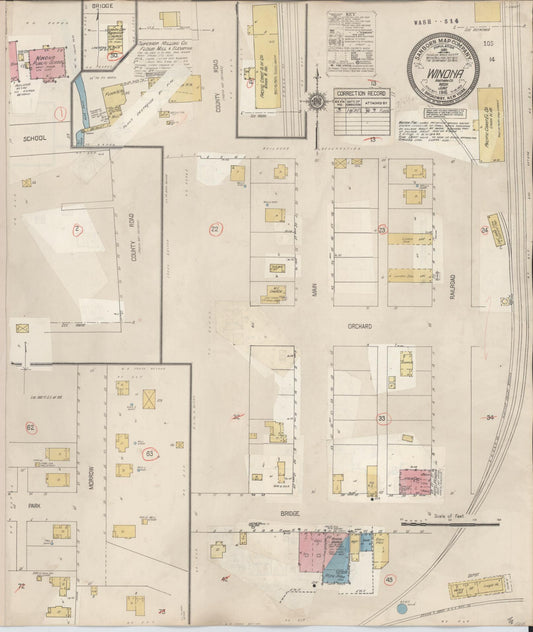 Sanborn Fire Insurance Map from Winona, Whitman County, Washington (1931), Sheet #0001 - Historic Sanborn Fire Insurance Map Print, vintage old map wall art, antique decor, genealogy gift, Washington Washington map