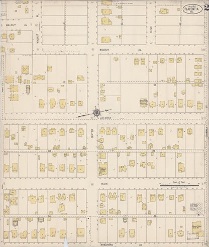 Sanborn Fire Insurance Map from Placentia, Orange County, California (1917), Sheet #0002 - Complete Map Set gallery image, historic Sanborn map, vintage wall art, California California