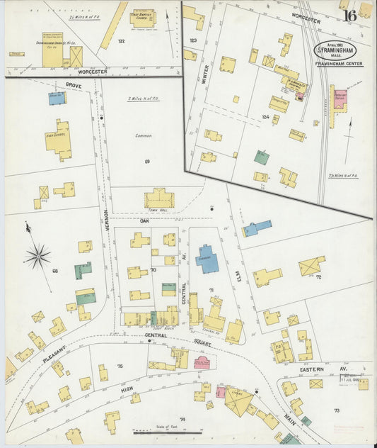 Sanborn Fire Insurance Map from South Farmington, Middlesex County, Massachusetts (1903), Sheet #0016 - Historic Sanborn Fire Insurance Map Print, vintage old map wall art, antique decor, genealogy gift, Massachusetts Massachusetts map