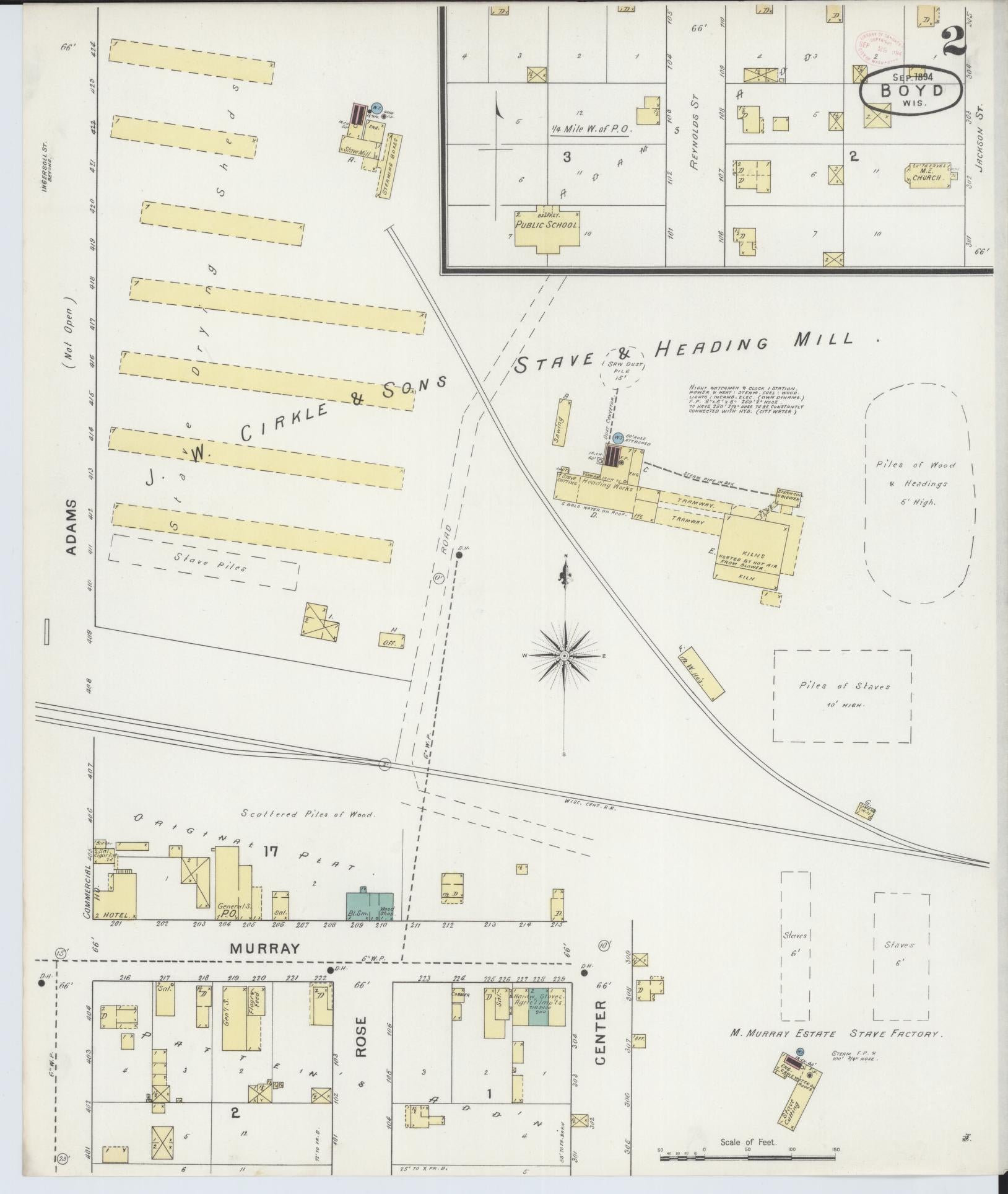 Sanborn Fire Insurance Map from Boyd, Chippewa County, Wisconsin (1894), Sheet #0002 - Complete Map Set gallery image, historic Sanborn map, vintage wall art, Wisconsin Wisconsin