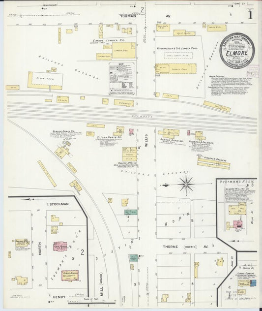 Sanborn Fire Insurance Map from Elmore, Faribault County, Minnesota. (1908) – Map View