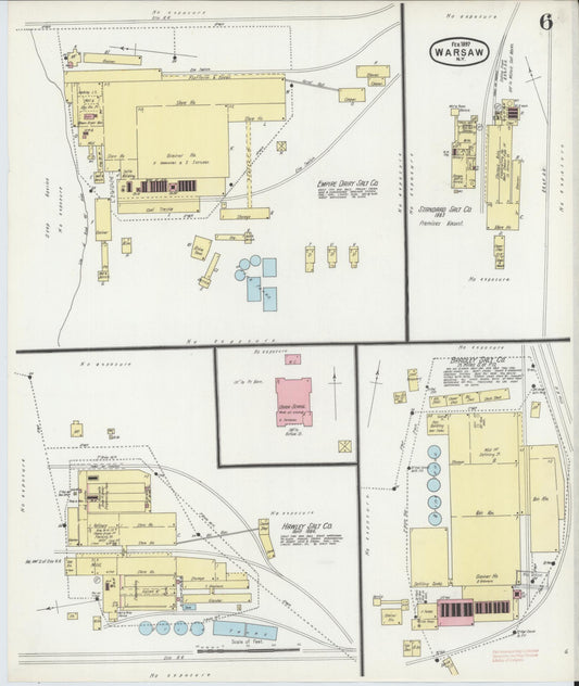 Sanborn Fire Insurance Map from Warsaw, Wyoming County, New York (1897), Sheet #0006 - Historic Sanborn Fire Insurance Map Print, vintage old map wall art, antique decor, genealogy gift, New York New York map