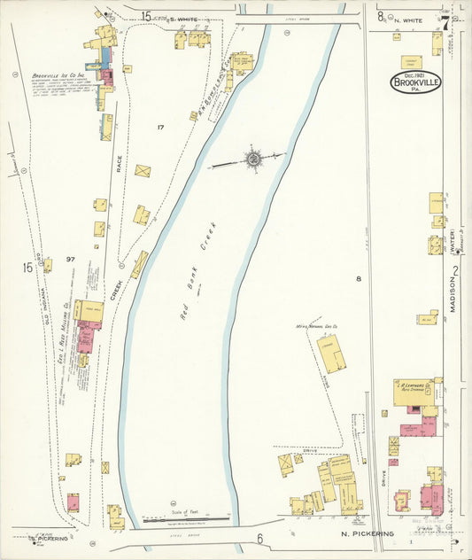 Sanborn Fire Insurance Map from Brookville, Jefferson County, Pennsylvania (1921), Sheet #0007 - Historic Sanborn Fire Insurance Map Print, vintage old map wall art, antique decor, genealogy gift, Pennsylvania Pennsylvania map