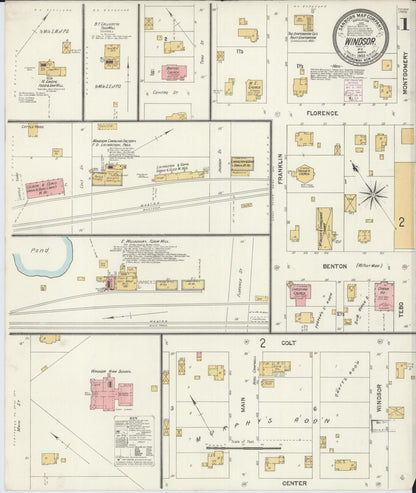 Sanborn Fire Insurance Map from Windsor, Henry County, Missouri (1902), Sheet #0001 - Complete Map Set gallery image, historic Sanborn map, vintage wall art, Missouri Missouri