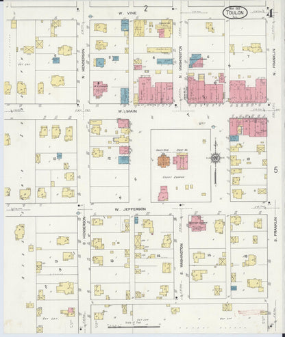 Sanborn Fire Insurance Map from Toulon, Stark County, Illinois (1913), Sheet #0004 - Complete Map Set gallery image, historic Sanborn map, vintage wall art, Illinois Illinois