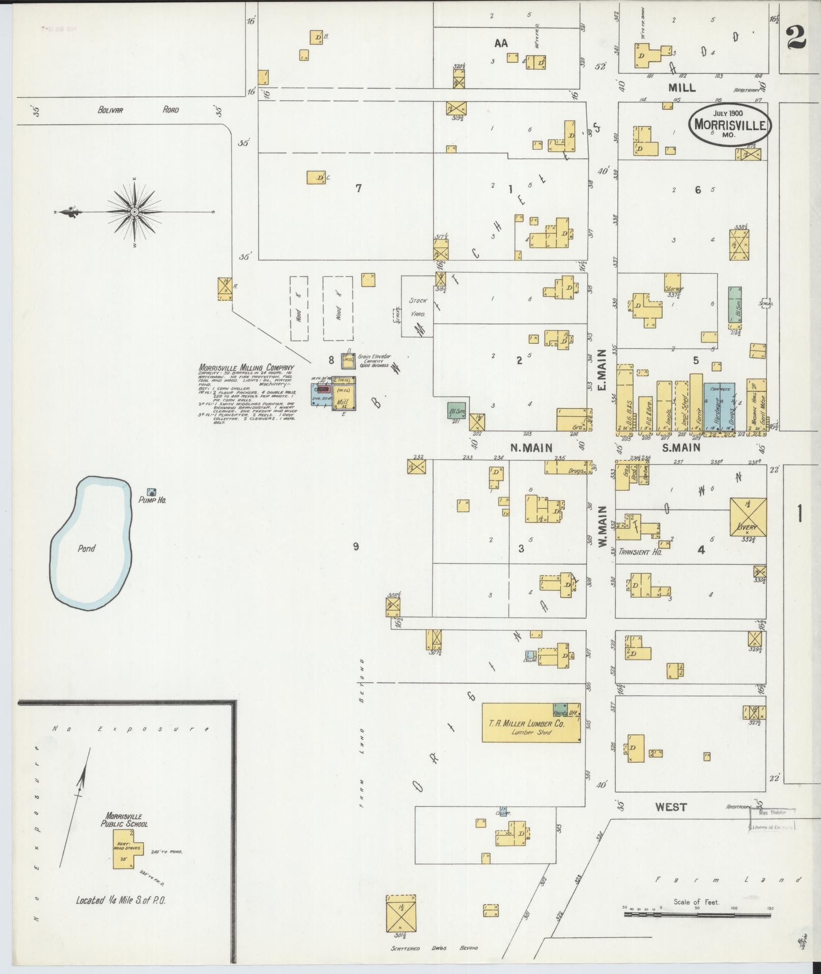 Sanborn Fire Insurance Map from Morrisville, Polk County, Missouri (1900), Sheet #0002 - Historic Sanborn Fire Insurance Map Print, vintage old map wall art, antique decor, genealogy gift, Missouri Missouri map