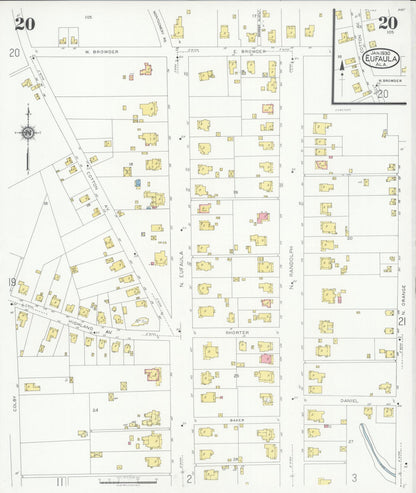 Sanborn Fire Insurance Map from Eufaula, Barbour County, Alabama (1930), Sheet #0020 - Complete Map Set gallery image, historic Sanborn map, vintage wall art, Alabama Alabama