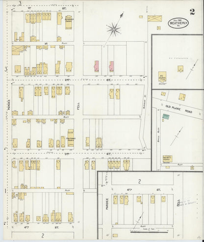 Sanborn Fire Insurance Map from Weatherly, Carbon County, Pennsylvania (1905), Sheet #0002 - Historic Sanborn Fire Insurance Map Print, vintage old map wall art, antique decor, genealogy gift, Pennsylvania Pennsylvania map