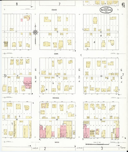 Sanborn Fire Insurance Map from Neodesha, Wilson County, Kansas (1912), Sheet #0006 - Complete Map Set gallery image, historic Sanborn map, vintage wall art, Kansas Kansas