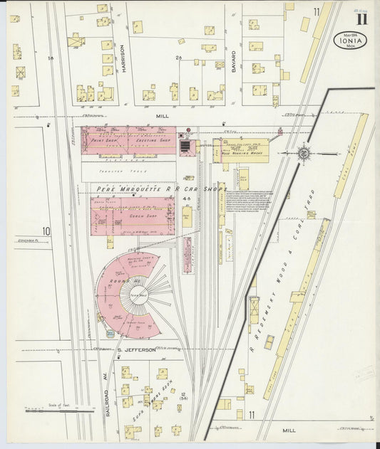 Sanborn Fire Insurance Map from Ionia, Ionia County, Michigan (1914), Sheet #0011 - Historic Sanborn Fire Insurance Map Print, vintage old map wall art, antique decor, genealogy gift, Michigan Michigan map