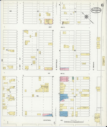 Sanborn Fire Insurance Map from Washburn, Bayfield County, Wisconsin (1909), Sheet #0006 - Complete Map Set gallery image, historic Sanborn map, vintage wall art, Wisconsin Wisconsin