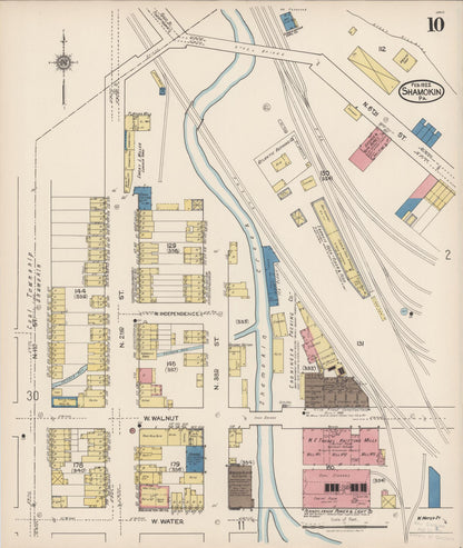 Sanborn Fire Insurance Map from Shamokin, Northumberland County, Pennsylvania (1922), Sheet #0010 - Historic Sanborn Fire Insurance Map Print, vintage old map wall art, antique decor, genealogy gift, Pennsylvania Pennsylvania map