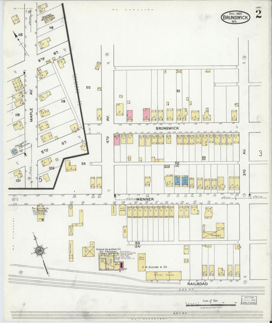 Sanborn Fire Insurance Map from Brunswick, Frederick County, Maryland (1920), Sheet #0002 - Historic Sanborn Fire Insurance Map Print, vintage old map wall art, antique decor, genealogy gift, Maryland Maryland map