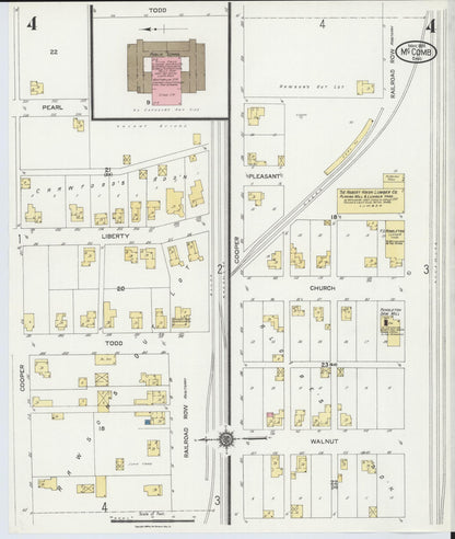 Sanborn Fire Insurance Map from McComb, Hancock County, Ohio (1924), Sheet #0004 - Complete Map Set gallery image, historic Sanborn map, vintage wall art, Ohio Ohio