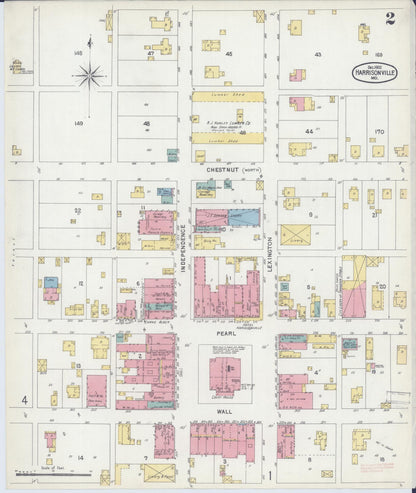 Sanborn Fire Insurance Map from Harrisonville, Cass County, Missouri (1902), Sheet #0002 - Complete Map Set gallery image, historic Sanborn map, vintage wall art, Missouri Missouri