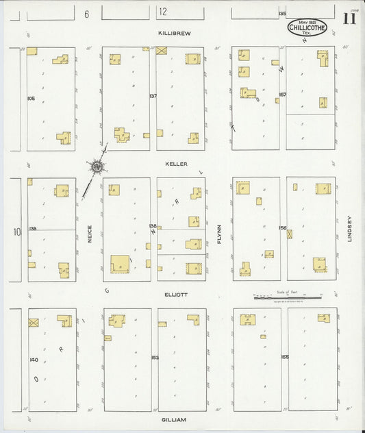 Sanborn Fire Insurance Map from Chillicothe, Hardeman County, Texas (1921), Sheet #0011 - Historic Sanborn Fire Insurance Map Print, vintage old map wall art, antique decor, genealogy gift, Texas Texas map