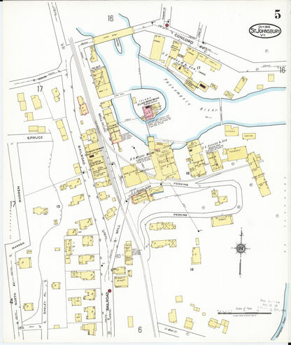 Sanborn Fire Insurance Map from Saint Johnsbury, Caledonia County, Vermont (1919), Sheet #0005 - Complete Map Set gallery image, historic Sanborn map, vintage wall art, Vermont Vermont