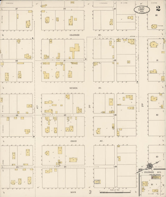 Sanborn Fire Insurance Map from Libby, Lincoln County, Montana (1916), Sheet #0002 - Historic Sanborn Fire Insurance Map Print, vintage old map wall art, antique decor, genealogy gift, Montana Montana map