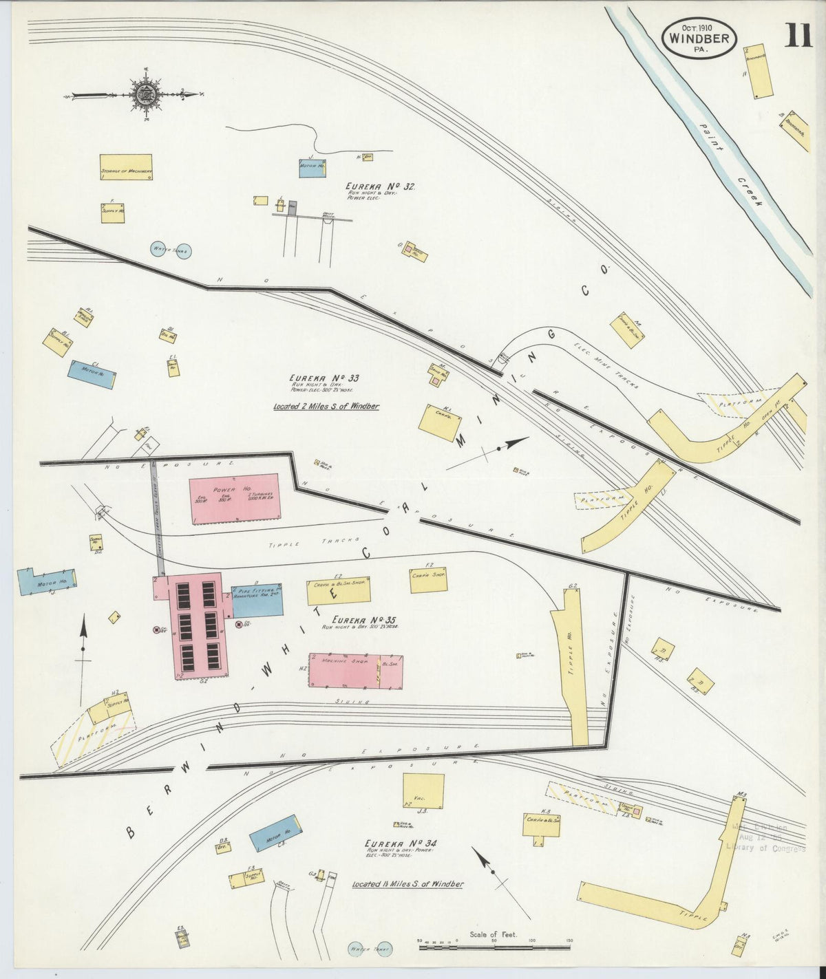 Sanborn Fire Insurance Map from Windber, Somerset County, Pennsylvania (1910), Sheet #0011 - Historic Sanborn Fire Insurance Map Print, vintage old map wall art, antique decor, genealogy gift, Pennsylvania Pennsylvania map