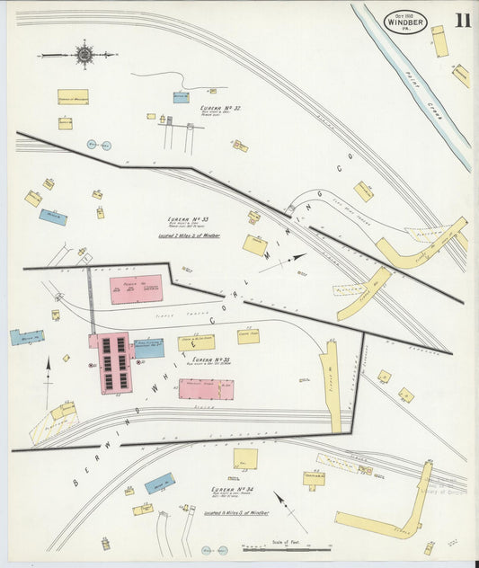 Sanborn Fire Insurance Map from Windber, Somerset County, Pennsylvania (1910), Sheet #0011 - Historic Sanborn Fire Insurance Map Print, vintage old map wall art, antique decor, genealogy gift, Pennsylvania Pennsylvania map