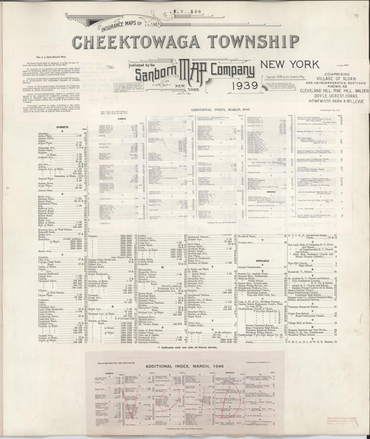 Sanborn Fire Insurance Map from Cheektowaga Township, Erie County, New York (1949), Sheet #0001 - Historic Sanborn Fire Insurance Map Print, vintage old map wall art, antique decor, genealogy gift, New York New York map